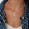 Women's Cross Necklace, 16-18 Inch Silver/Gold Chain, Simple Religious Faith Jewelry Gift - 4 of 4