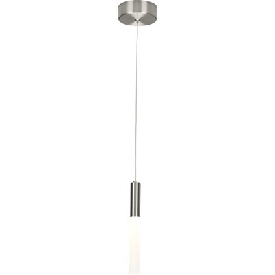 Kylo 13" LED Brushed Nickel Modern Hanging Pendant with Frosted Acrylic Shade