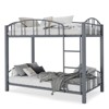 Metal Bunk Bed Twin Over Twin, Heavy Duty Bunkbeds Frame with Arched Guardrail and Safety Ladder - 3 of 4