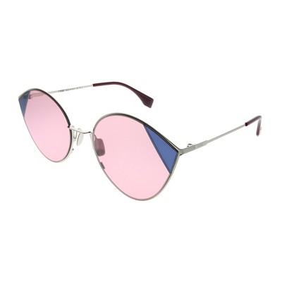 Fendi Cat-Eye FF 0341 AVB U1 Womens Cat-Eye Sunglasses Silver Pink 60mm