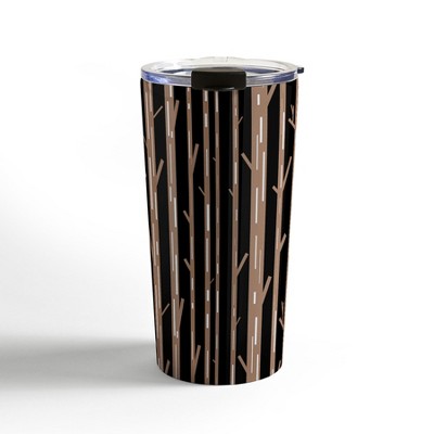 Lisa Argyropoulos Modern Trees Black Travel Mug 20 oz Stainless Steel Travel Mug - Deny Designs