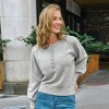 Women's Gray Cozy Chic Buttoned Knit Sweater - Cupshe - 2 of 4
