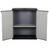 vidaXL Garden Storage Cabinet with Shelf in Gray and Black - PVC and PP Cabinet - Compact and Secure Outdoor Cabinet - 3 of 4