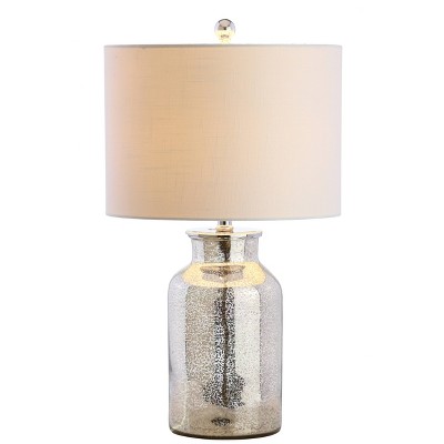 24.5" Glass Esmee Mercury Table Lamp (Includes LED Light Bulb) Silver - JONATHAN Y