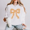Simply Sage Market Coquette Orange Checker Bow Lightweight Garment Dyed Sweatshirt - 2 of 4