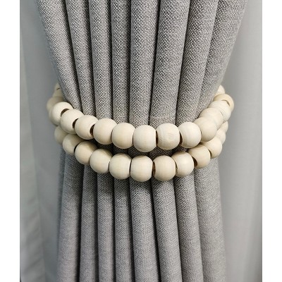 Double Strand Wooden Bead Curtain Tieback - Tree City