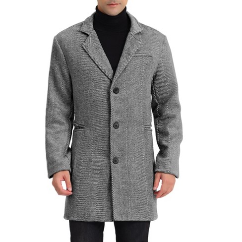 Men's Classic Lapel Long Trench Coat Jacket Windbreaker