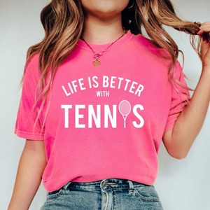 Simply Sage Market Life Is Better With Tennis Garment Dyed Tee - 1 of 4