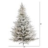 Nearly Natural 8-ft Flocked Fraser Fir Artificial Christmas Tree with 800 Warm White Lights and 4892 Bendable Branches - 2 of 4