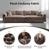 102.4" Plush Corduroy L-Shaped Sectional Sofa, 1 Ottoman, Deep Seat - 4 of 4