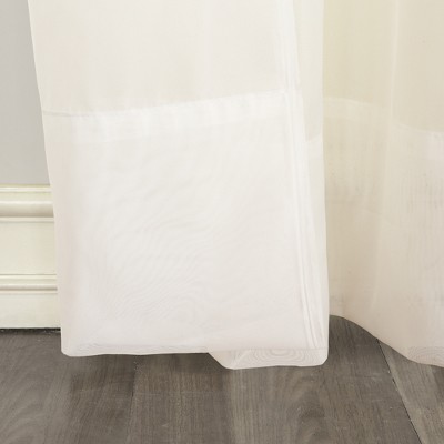 Eggshell Sheer Tab Top Polyester Curtain Panel, 95 x 59 Inches