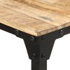 vidaXL Industrial Style Dining Table with Powder Coated Iron Legs, Rough Mango Wood, Size: 78.7"x39.4"x29.9" - Brown - 4 of 4