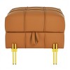 NicBex Modern 22" Square Ottoman Leather Small Footstools with Gold Metal Legs for Bedroom and Living Room - 3 of 4