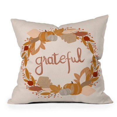 16"x16" Hello Twiggs Season to be Grateful Square Throw Pillow - Deny Designs: Abstract Woven Polyester, Indoor Decor