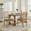 Gulches French Decor Chairs Set of 2, Louis Dining Chairs with Square Rattan Backrest and Exquisitely Carved Solid Wood Frame£¬Gray - 4 of 4