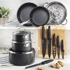 Granitestone 17 Pc Nonstick Cookware Set with Knife Set and Bamboo Cutting Board - 2 of 3