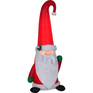 Gemmy Christmas Airblown Inflatable Mixed Media Gnome w/Curved Hat, 5 ft Tall, Multicolored - 1 of 2