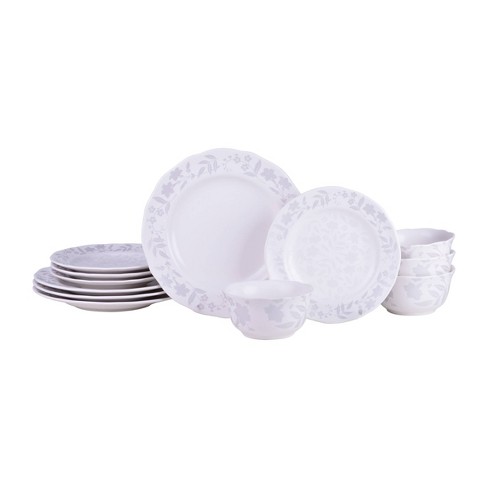 222 Fifth 12pc Dinnerware Set Refreshed Floral White