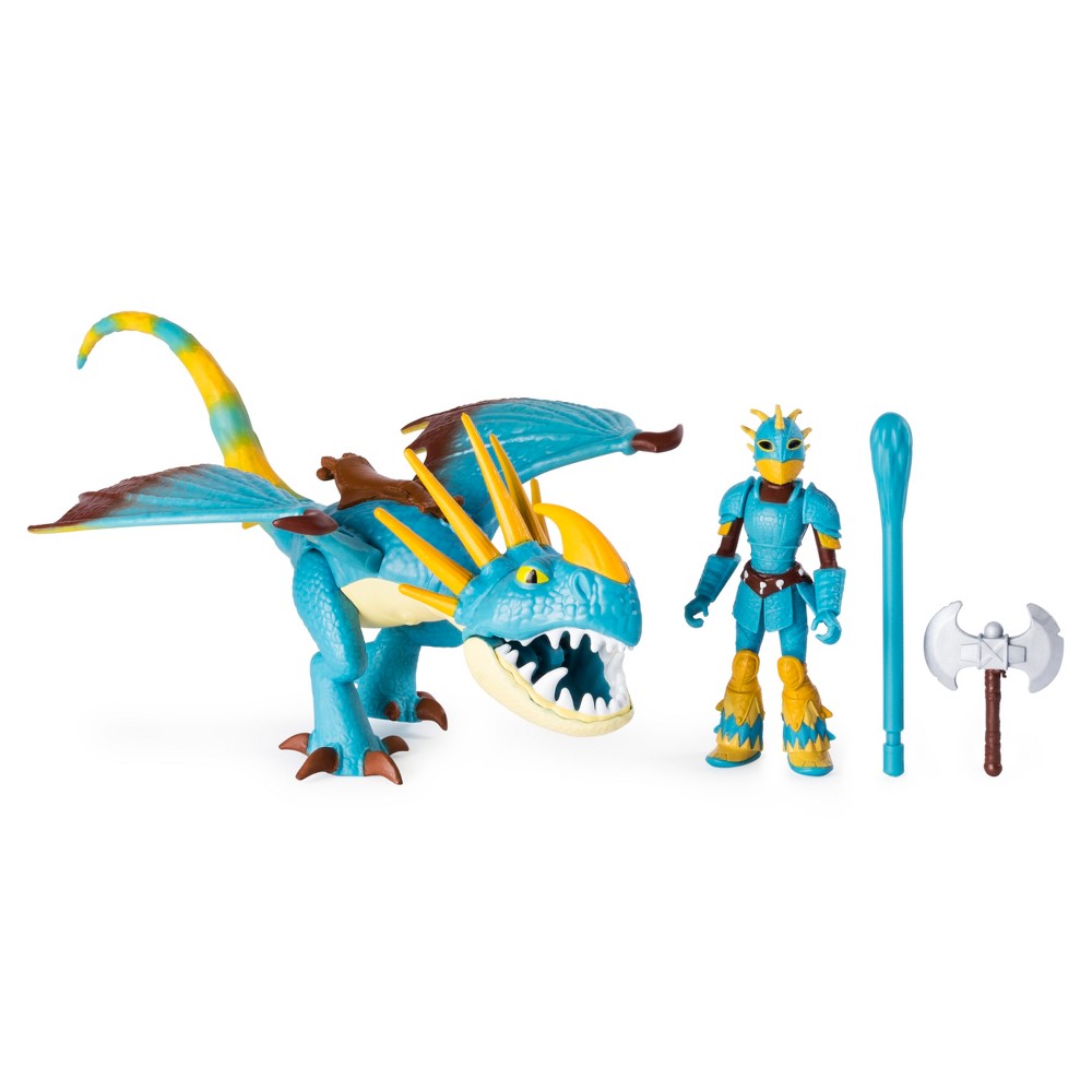 UPC 778988162460 product image for DreamWorks Dragons Stormfly and Astrid Dragon with Armored Viking Figure | upcitemdb.com