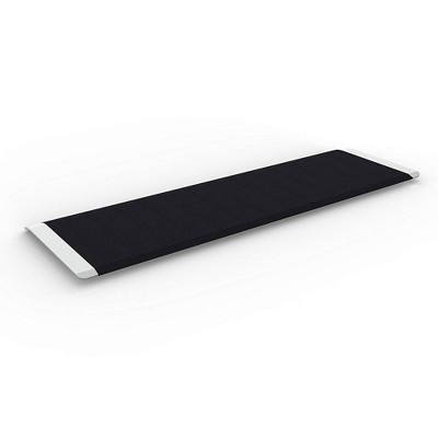 EZ-ACCESS TRANSITIONS 32" x 10" Portable Stand Alone Non Slip High Strength Aluminum Angled Entry Plate Threshold Ramp with Pre Drilled Slots, Black