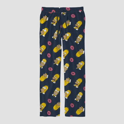 Men's The Simpsons Homer Donut Print Lounge Pajama Pants - Blue : Target