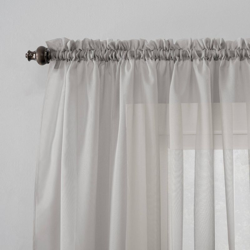 Calypso Voile Rod Pocket Sheer Curtain Panel - No. 918 , 3 of 10