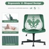 TopComfy Task and Office Chairs Luxurious Velvet Criss Cross Armless Adjustable Swivel Tilt For Home Office Gaming Makeup, Green, 25.98"*22.44"*11" - 3 of 4