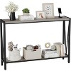 42.9-Inch Narrow Console Table with Storage Shelf, Industrial Rustic Brown Sofa & Entryway Table for Living Room, Hallway - 3 of 4