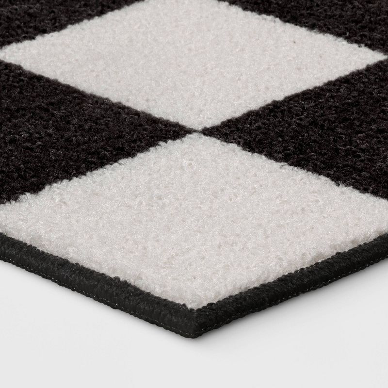 4&#39;x5&#39;5&#34; Washable Small Checker Accent Rug Charcoal and Ivory - Room Essentials&#8482;, 4 of 9