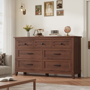 7 Dresser for Bedroom, 54" Wide Drawer Dresser with Storage Freestanding, Wooden Closet Storage Chest for Living Room, Bedroom, Office - 1 of 4