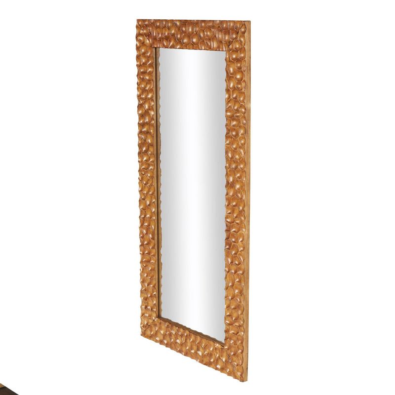 Olivia &#38; May 48&#34;x24&#34; Wood Textured Concave Honeycomb Floor Mirror Brown, 5 of 8