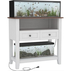 20-29 Gallon Aquarium Stand with Charging Station, 660LBS Heavy Duty Fish Tank Stand with Drawers & Open Storage - 1 of 4