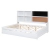 YOOCOZZ Daybed with Trundle, Storage Shelves, Blackboard, Cork Board and USB Port - White - 3 of 4