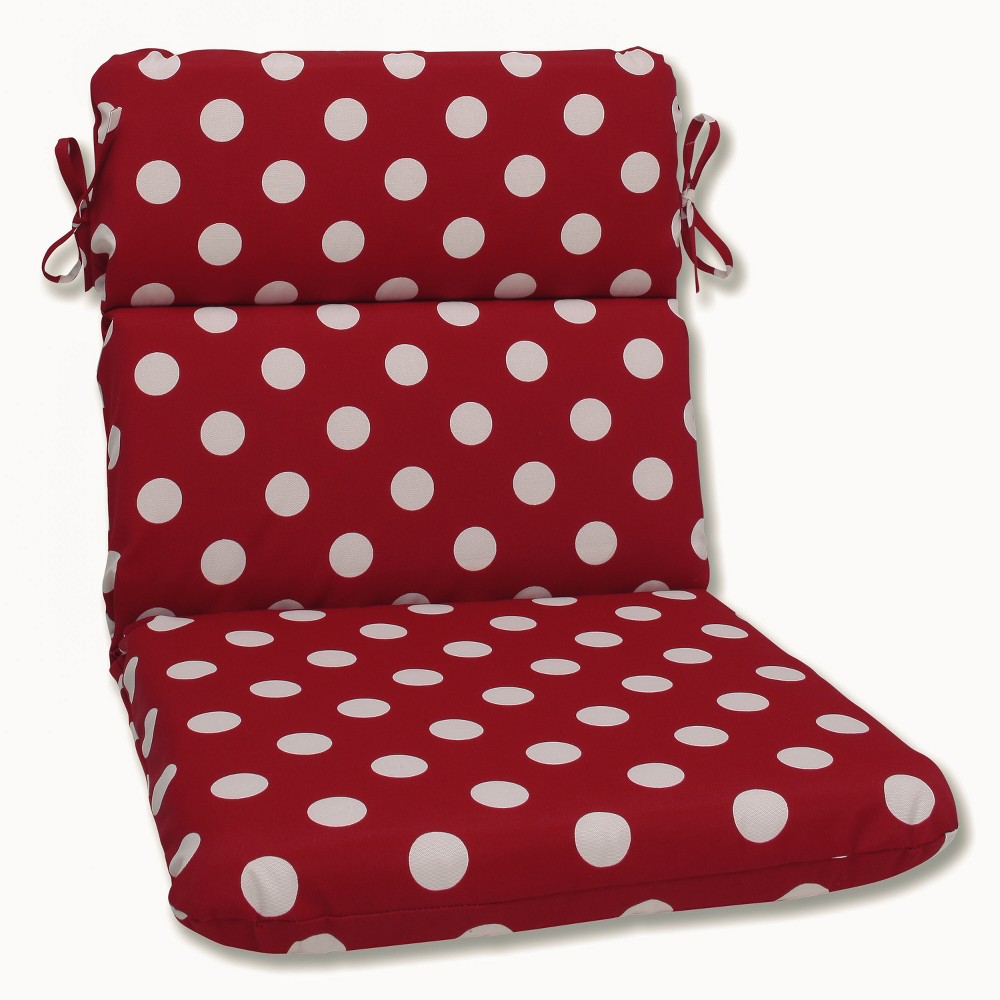 Photos - Pillow Polka Dot Outdoor Chair Cushion Red/White -  Perfect