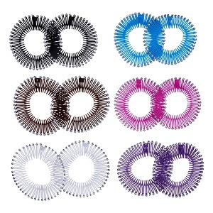 Glamlily 12 Pack Zig Zag Circle Women's Headbands, Rhinestone Hair Accessories, 4.5 in - 1 of 4