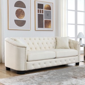 NicBex 59/77 Inch Loveseat,Modern Chesterfield Velvet Loveseat Sofa with Tufted Backrests,Upholstered Couch for Living Room,Bedroom,Lounge - 1 of 4