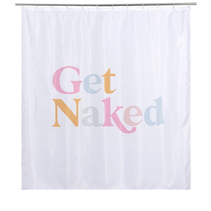 Shiraleah "Get Naked" White Shower Curtain, 1 of 6