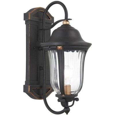 Minka Lavery Vintage Outdoor Wall Light Fixture Sand Coal 17" Clear Seedy Glass for Post Exterior Barn Deck House Porch Yard Patio