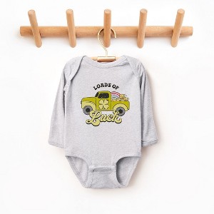 The Juniper Shop Loads Of Luck Retro Truck Baby Long Sleeve Bodysuit - 1 of 3