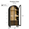 SEVOBAL Utility Storage Cabinets Arched Large Capacity Cabinet With Transparent Glass Door, 3-Layer Storage Space, Black, 15"*30.7"*70.9" - 3 of 4
