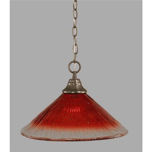 Toltec Lighting Any 1 - Light Pendant in  Brushed Nickel with 16" Raspberry Crystal Shade - 1 of 1