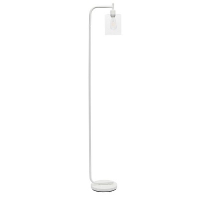 Modern Iron Lantern Floor Lamp with Glass Shade - Simple Designs