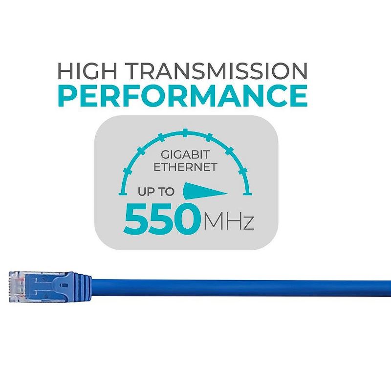 Monoprice Cat6 Ethernet Patch Cable - 7 Feet - Blue (12 Pack) Snagless RJ45, 550MHz, UTP, Pure Bare Copper Wire, 24AWG - FLEXboot Series, 2 of 6
