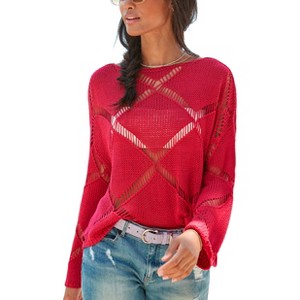 Women's Oversized Open Knit Sweater - LASCANA - 1 of 4