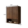 GDFStudio Xane 26" Modern Wall-Mounted Bathroom Storage Cabinet with 2 Doors and 1 Open Shelf - 3 of 4