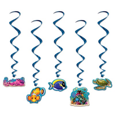 Beistle Under The Sea Whirls, 34"-3' 2.5", (10/Pkg) Multicolored