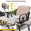 Tangkula 5PCS Cushioned Patio Dining Set Heavy-Duty Rocking Chairs with 4-in-1 Fire Pit Table - 2 of 4