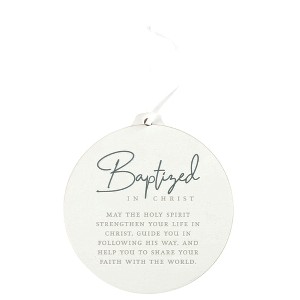 Dicksons Baptized Encouraging Verse Double Sided White Finish White 4.5 x 4 MDF Ornament Holiday Tree Ornament - 1 of 1