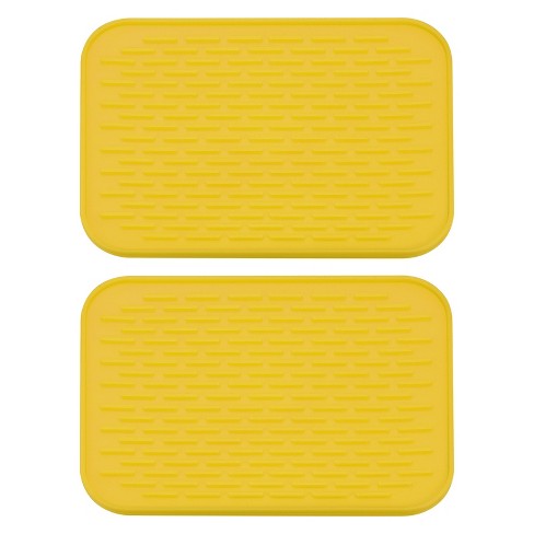 Unique Bargains Dish Drying Mat Set Reusable Sink Drain Pad Heat Resistant  Suitable For Kitchen 2 Pcs Orange Yellow : Target