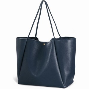 Oversize PU Leather Tote Bag for Women, Weekender Shopper Handbag with Spacious Interior for Travel and Daily Use - 1 of 4
